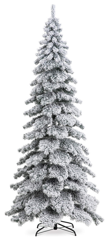 9' Pre-Lit Flocked Layered Spruce Artificial Christmas Tree with 500 Light