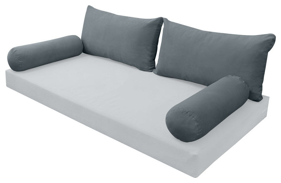 STYLE V2 Full Velvet Knife Edge Indoor Daybed Bolster Pillow |COVER ONLY| AD347