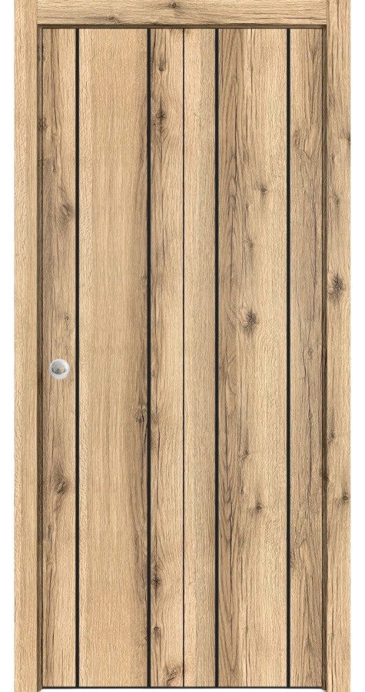 Bi-fold Doors 48 x 80 | Planum 0017 Oak with  | Sturdy Tracks
