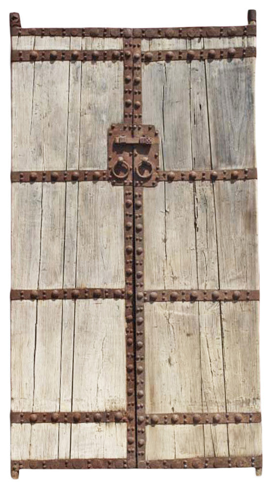 Consigned Rustic Wood and Iron Garden Gate