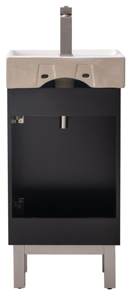 Stella Modern Black 16.5" Single Sink Vanity