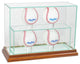 4 Upright Baseball Display Case, Walnut
