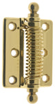 Solid Brass Heavy Duty Spring Screen Door Hinges, Ball Finials, Pair, Polished B