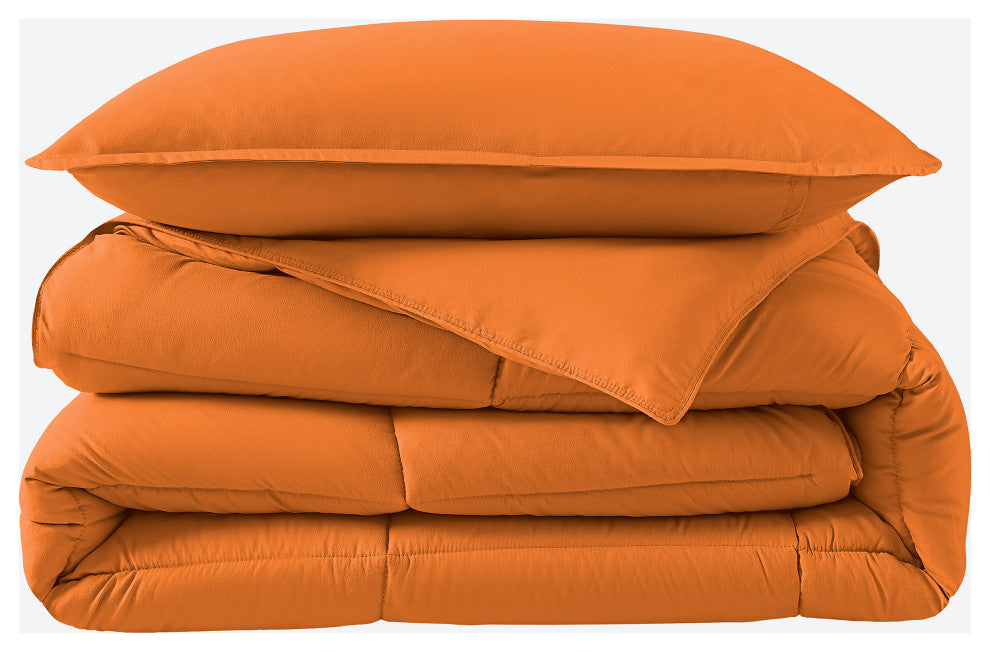 Bare Home Down Alternative Comforter Set, Orange, Twin/Twin Xl