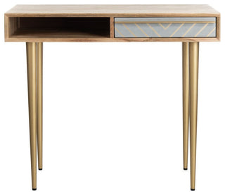 Safavieh Leni Desk, Natural/Brass