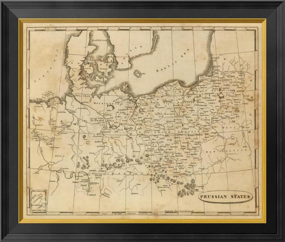 "Prussian States, 1812" Framed Canvas Giclee by Aaron Arrowsmith, 26"x22"