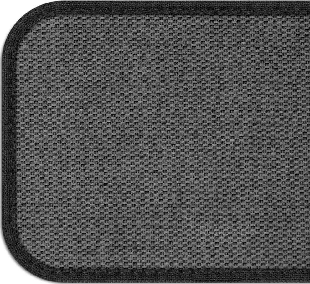 Set of 15 Skid-Resistant Carpet Stair Treads Black Ripple, 8"x30"