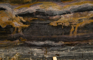 Gem Wall Slice, Brass Setting, Earth Marble