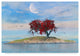 "Red Tree" by Ata Alishahi, Canvas Art, 22"x32"