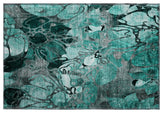 Premium Machine Washable Mayfield AMF558 Teal 1'8" x 2'6" Rug