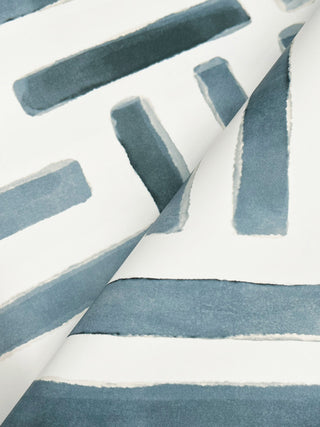 Painterly Labyrinth Aqua Wallpaper