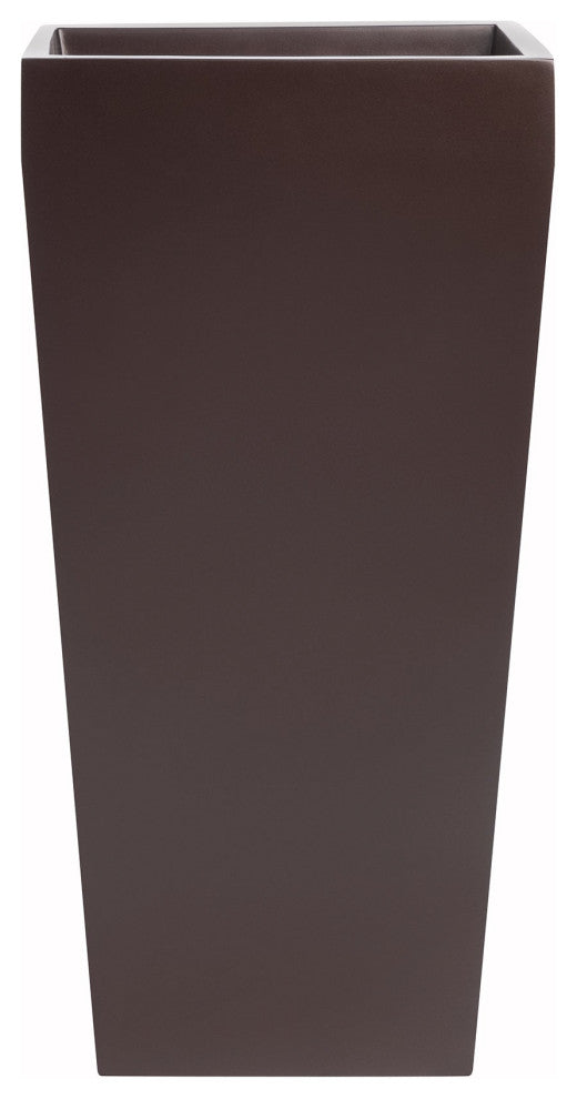 Windsor Tall Square Planter, Brown, 13"x13"x26"