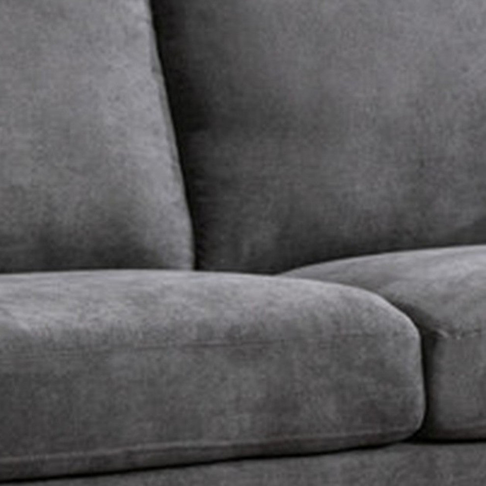 Benzara BM287967 Otto 77" Sofa, Throw Pillows, Padded Cushions, Dark Gray