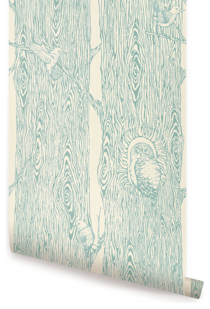 Forest Peel and Stick Vinyl Wallpaper, Mint, 24"w X 60"h
