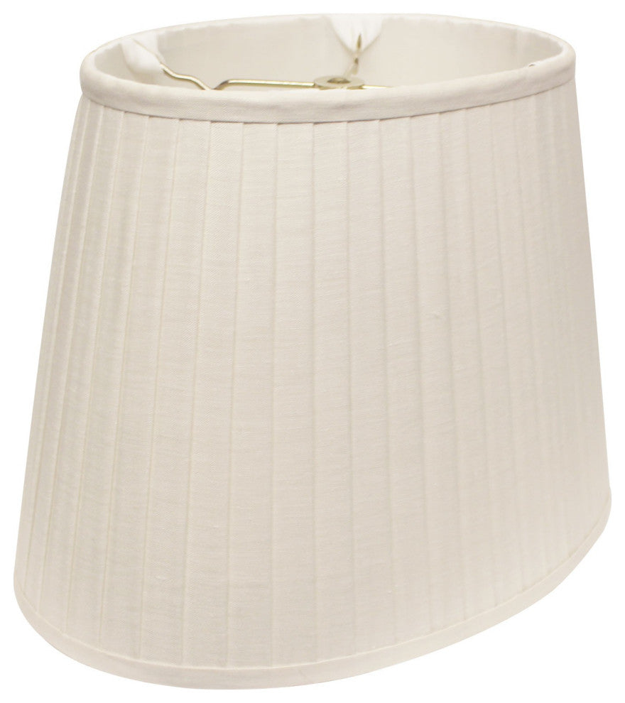 16" White Slanted Oval Paperback Linen Lampshade