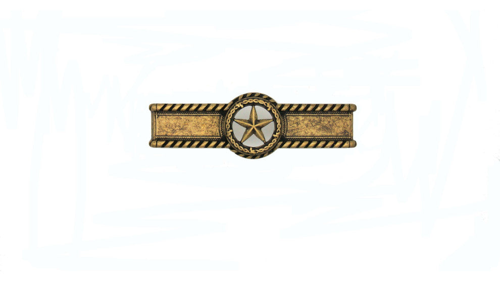 Star With Barbed Wire Pull, Brass