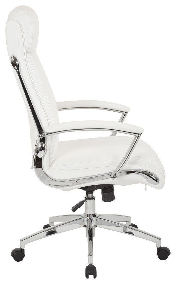 Executive Faux Leather High-Back Chair, White
