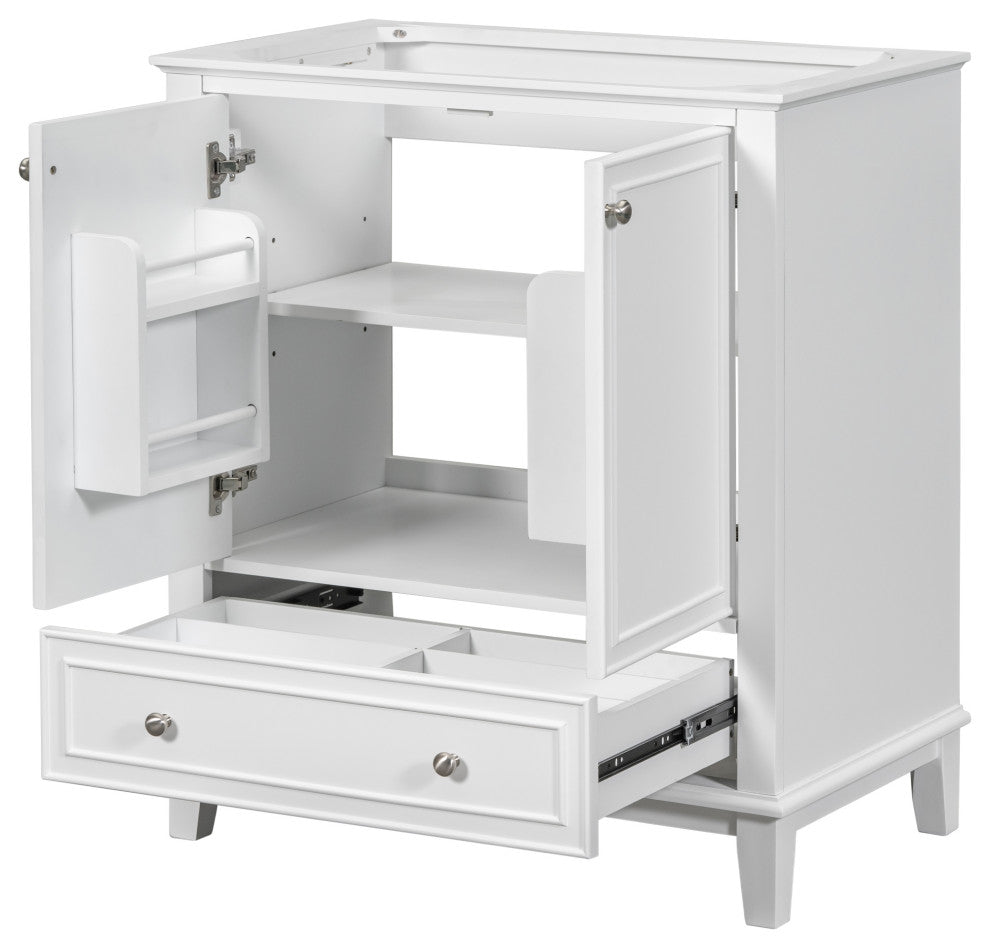 30" Freestanding Bath Vanity Cabinet Without Top, White