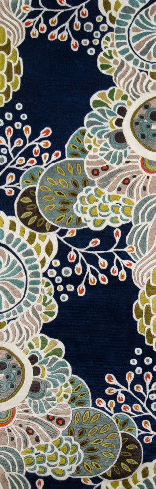 Rug Momeni New Wave, NW146, Navy, 5'9"x5'9" Round, 33446