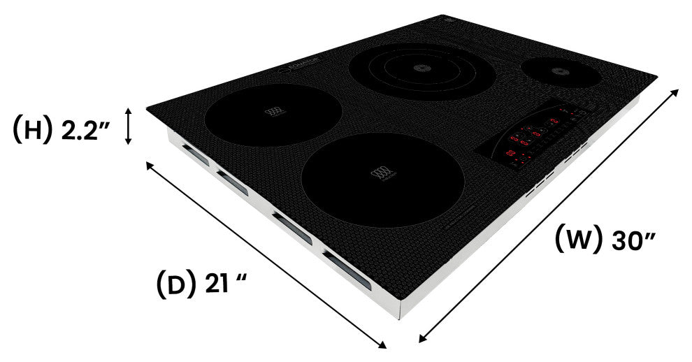 30" Electric Ceramic-Induction 4 Burner Cooktop