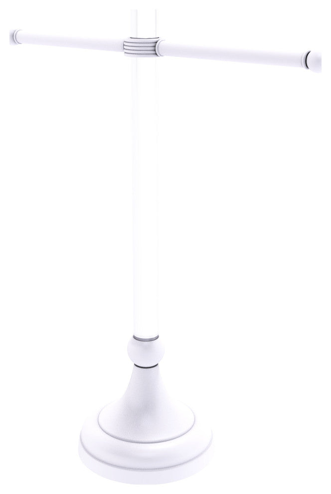 Pacific Grove Free Standing Towel Stand with Groovy Accents, Matte White