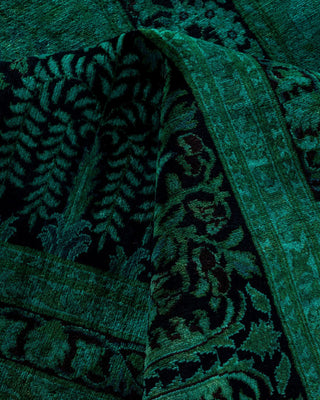 Overdyed, One-of-a-Kind Hand-Knotted Area Rug Green, 12'2"x17'10"