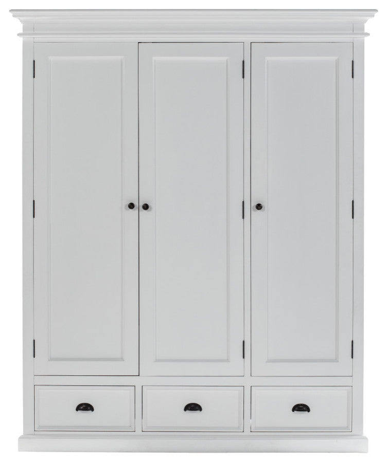 62" Off White Solid Wood Frame Standard Curio Cabinet With Six Shelves