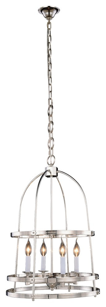 Elegant Lighting Baltic Collection Pendant, Polished Nickel