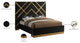 Vector Upholstered Bed, Black, Queen, Velvet