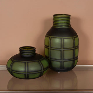 Traditional Karo Forest Green Textured Vases