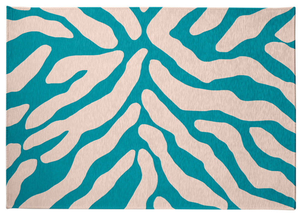 Animal Stripe Spring Chenille Rug, Explorer Blue, 5'x7'
