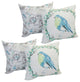 Spun Polyester 17" Double-Sided Outdoor Throw Pillows, Set of 4, Bird Song