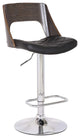 Elegant Bar Stool, Diamond Tufted Faux Leather Seat With Open Weathered Oak Back