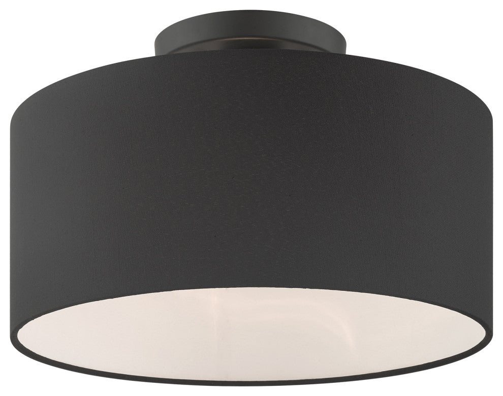 Livex Lighting 45663-04 Bainbridge, 13" 1 Light Semi-Flush Mount, Black