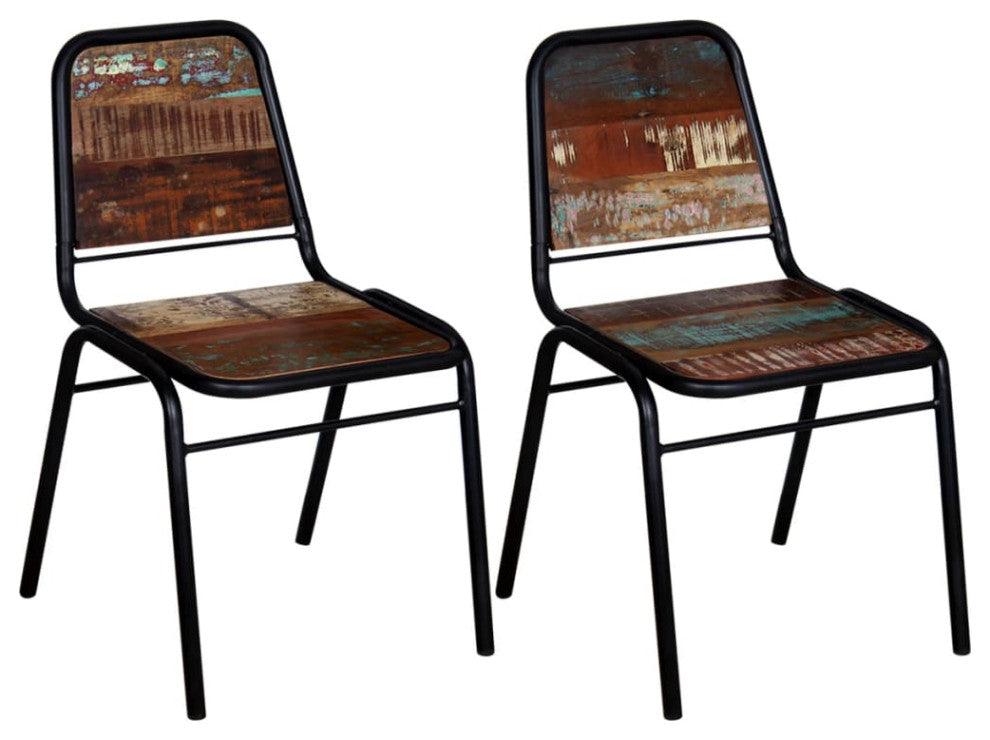 vidaXL Dining Chairs 2 pcs Solid Reclaimed Wood
