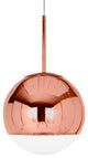1-Light Single Globe Pendant, Rose Gold