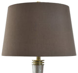Gradient Gold Table Lamp Metallic Polyresin and Brushed Brass Brown Shade