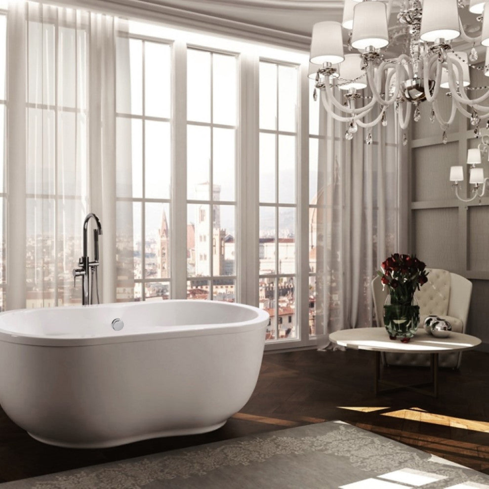 Brescia 65" Freestanding Bathtub, Glossy White