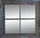 Rustic Mirror, Window Pane Barnwood Mirror, 4 Panes, 26x26
