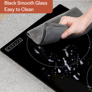 Built-in 12" 2 Elements Smooth Surface, Radiant Black Electric Cooktop