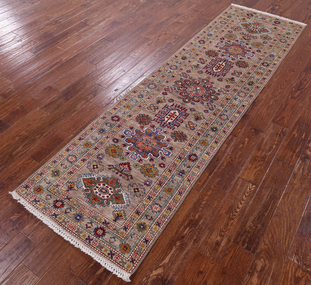 Runner Super Kazak Handmade Rug 2' 7" X 8' 11" Q11231