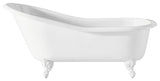 Cheviot Products Slipper Cast Iron Bathtub With Continuous Rolled Rim, White