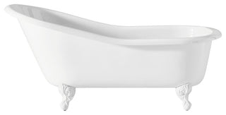 Cheviot Products Slipper Cast Iron Bathtub With Continuous Rolled Rim, White