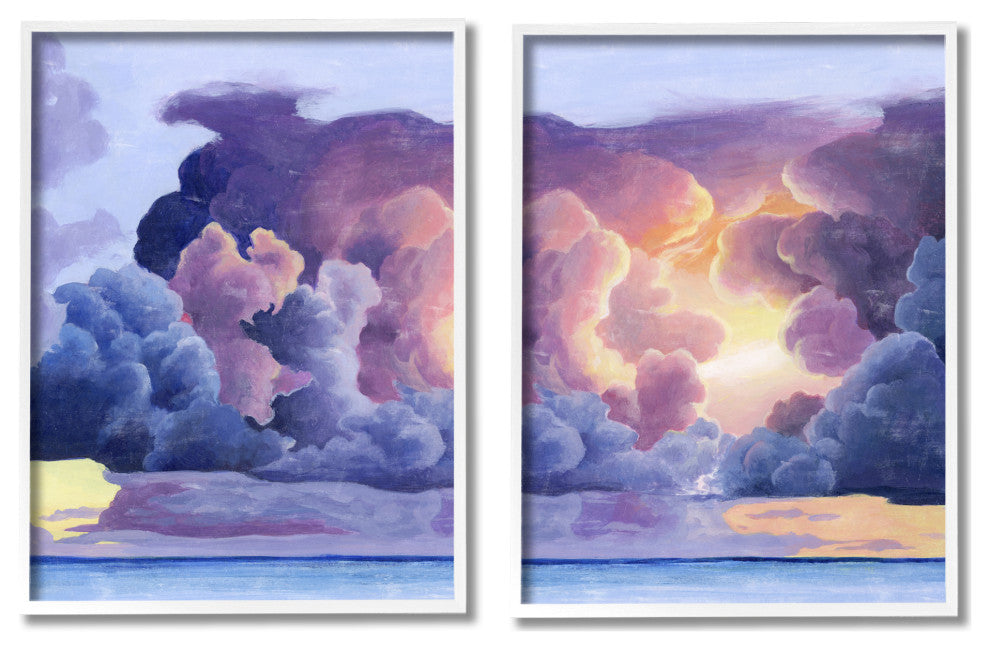 Nautical Horizon Sunset Sky Purple Blue Clouds,16 x 20