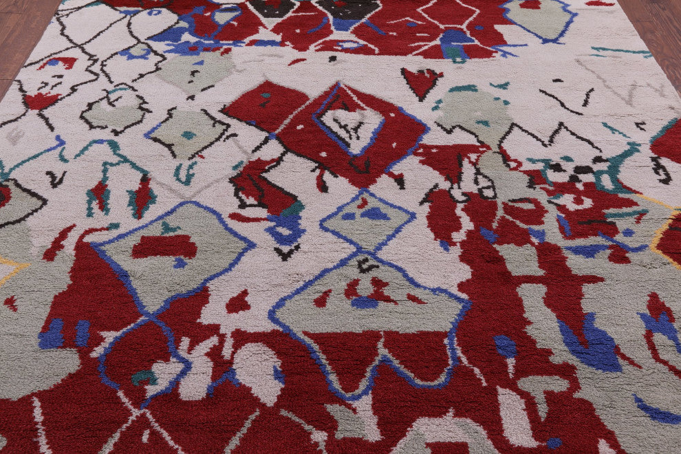 8' 4" X 10' 1" Moroccan Handmade Wool Rug Q9270