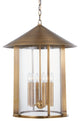 Long Beach 6 Light Interior Lantern, Patina Brass