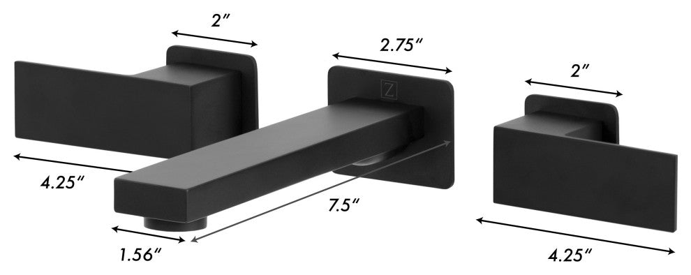 ZLINE Wall Mount Faucet, Matte Black, BLS-BFW-MB