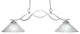 Revo 2-Light Island, Aged Silver Finish, 12" Frosted Crystal Glass
