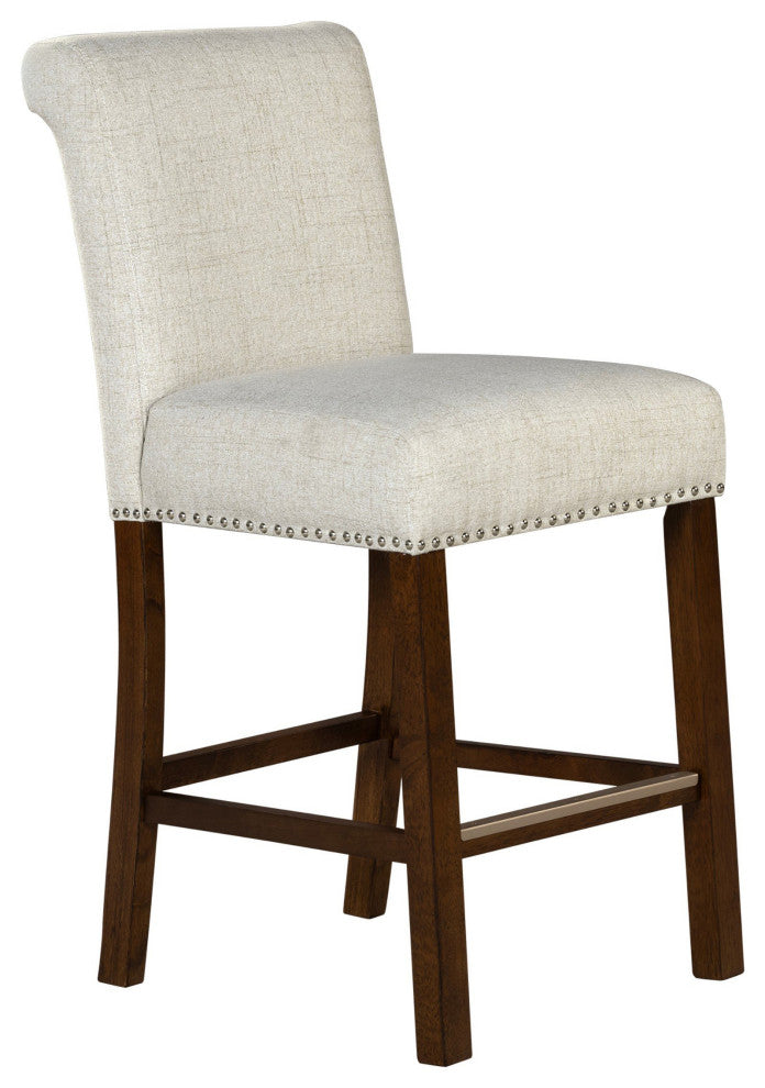 510 Design Aubrey Upholstered Counter Stool Set of 2, Natural