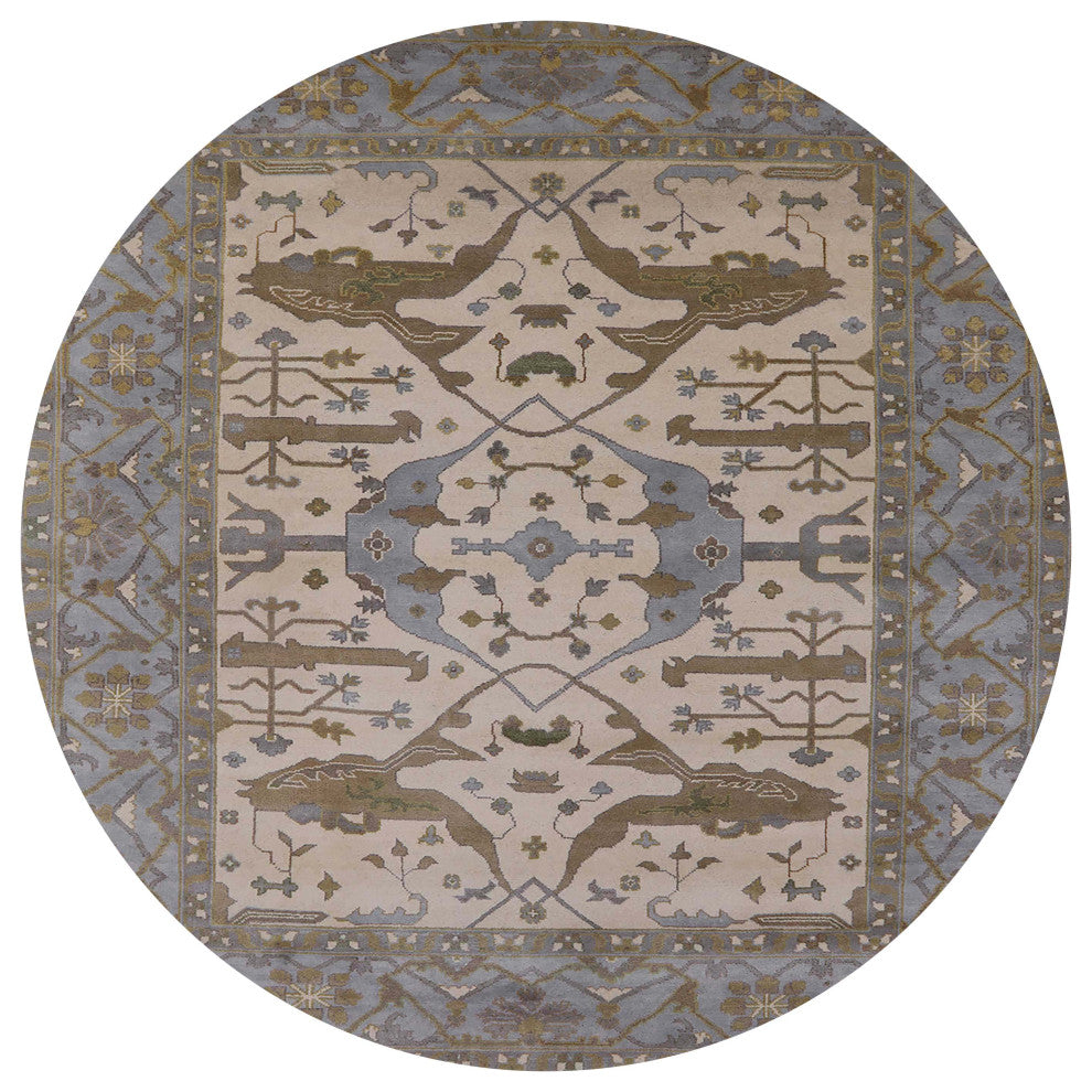 Ahgly Company Indoor Round Mid-Century Modern Area Rugs, 5' Round
